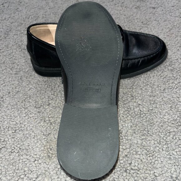 COLE HAAN Stassi Chain Loafers in Black Princess - Leather - EUC -Women's Size 7 - Picture 7 of 9